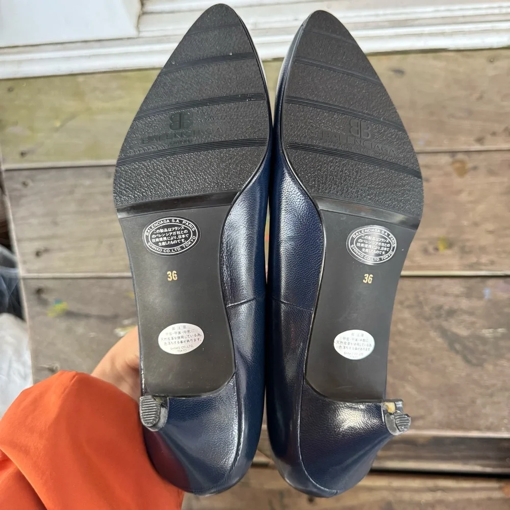 Balenciaga Women's Metallic Blue Heels - Picture 9 of 9